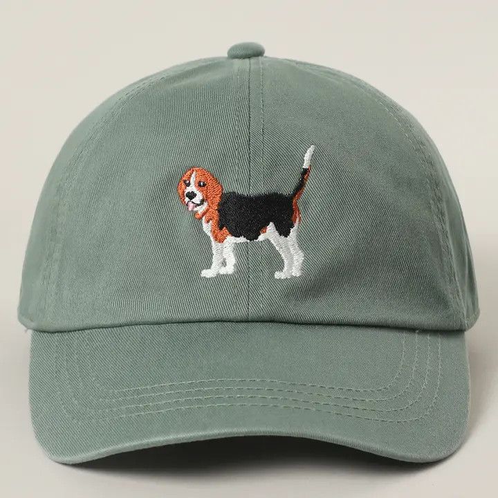 COTTON HAT SAGE GREEN BEAGLE