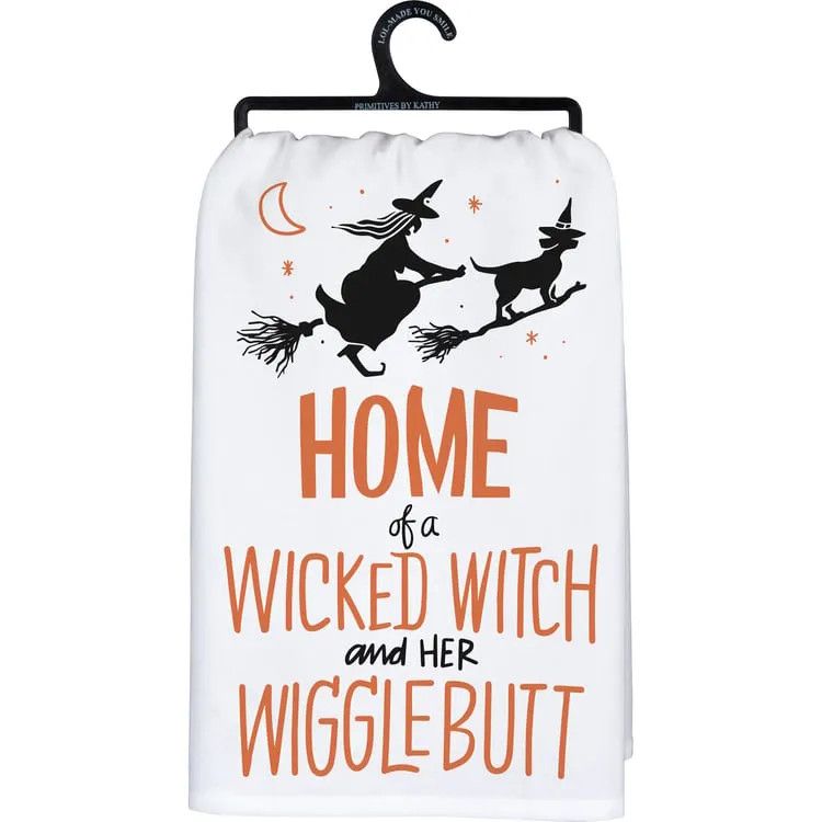 HALLOWEEN KITCHEN TOWEL WICKED WITCH AND HER WIGGLEBUTT