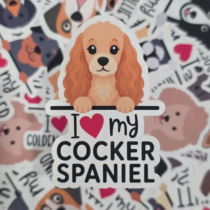 BREED STICKER I LOVE MY COCKER SPANIEL