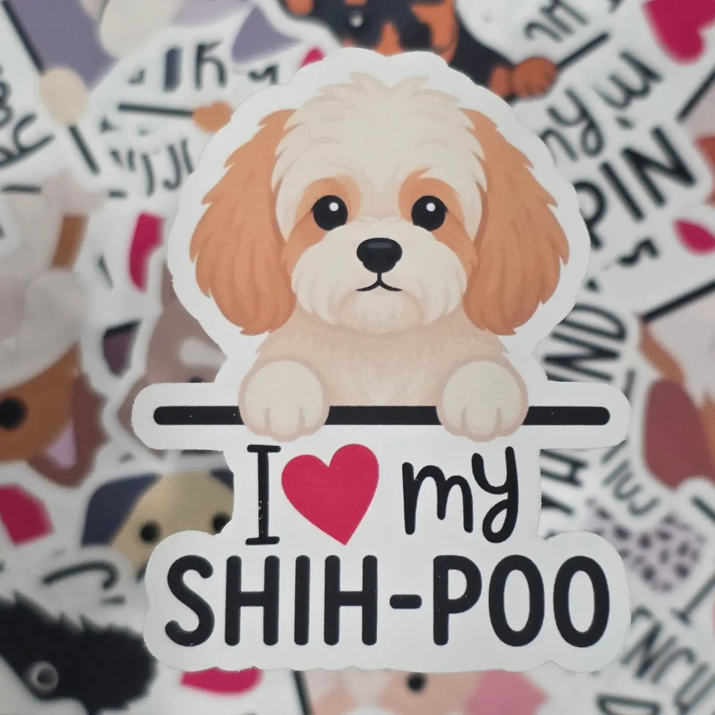 BREED STICKER I LOVE MY SHIH POO