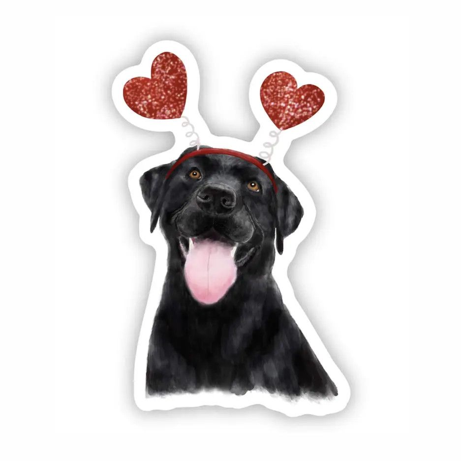 NOVELTY STICKER HEART HEADBAND BLACK LAB