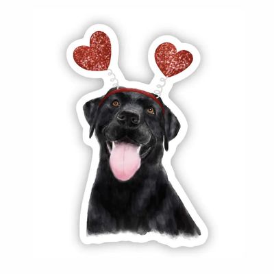 NOVELTY STICKER HEART HEADBAND BLACK LAB