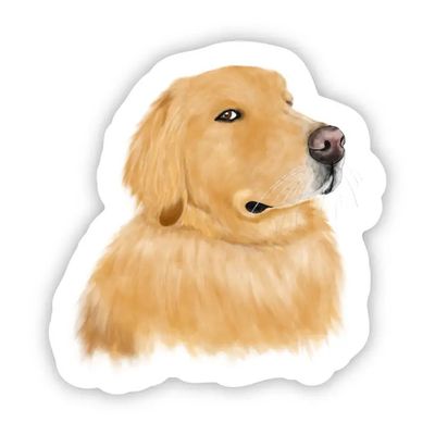 NOVELTY STICKER SIDE EYE GOLDEN RETRIEVER