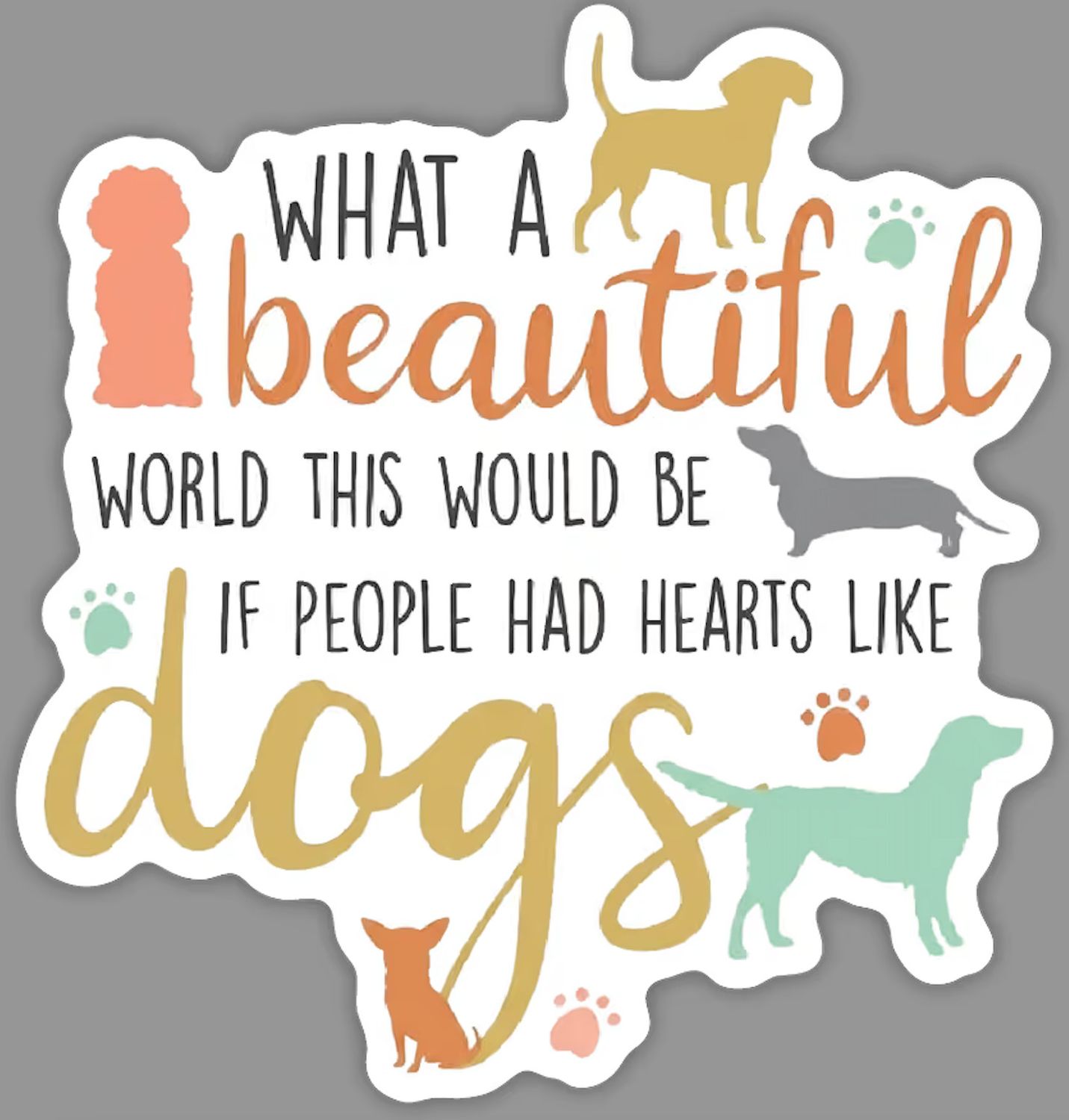 NOVELTY STICKER HEARTS LIKE DOGS