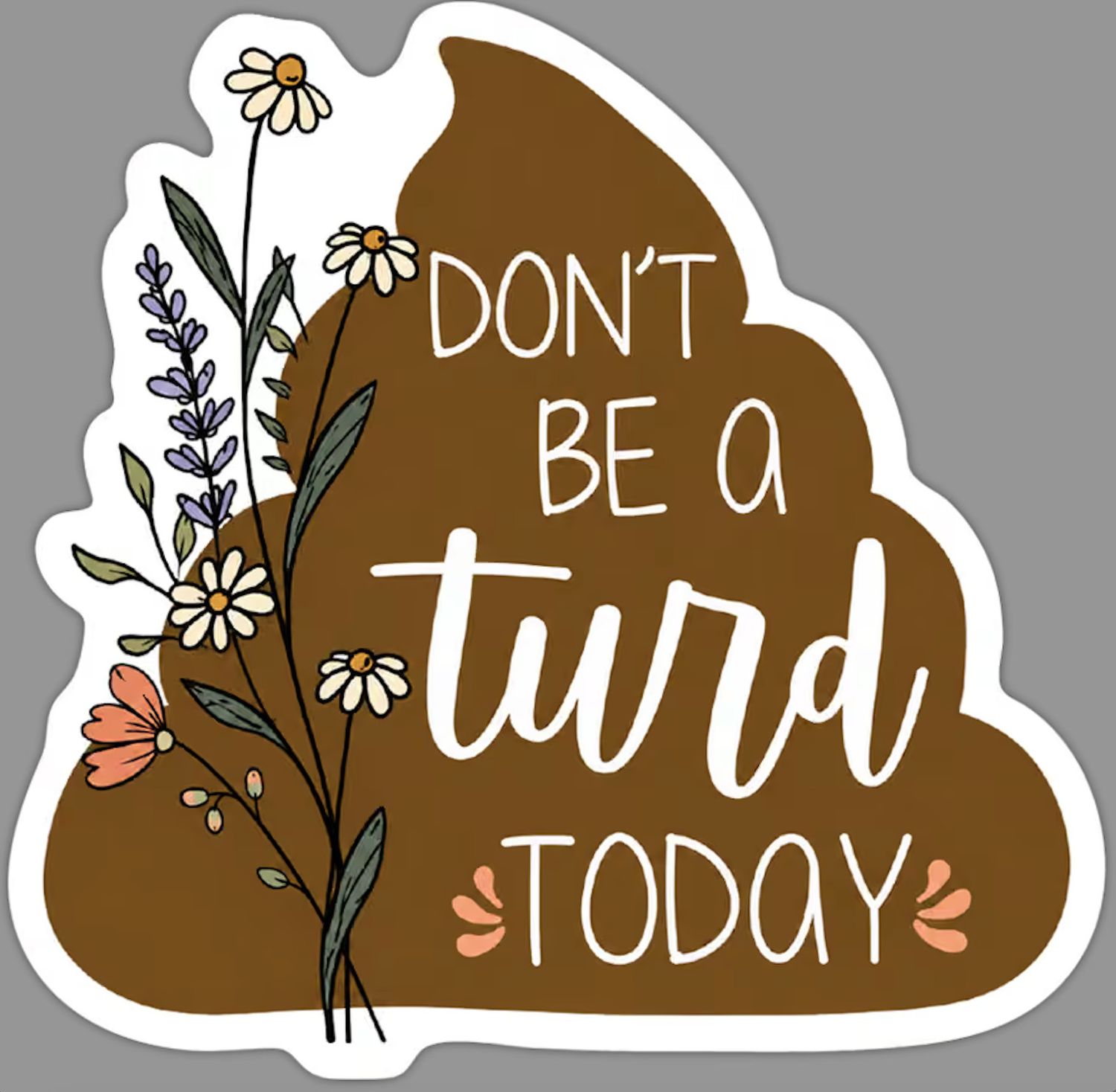 NOVELTY STICKER DON'T BE A TURD TODAY