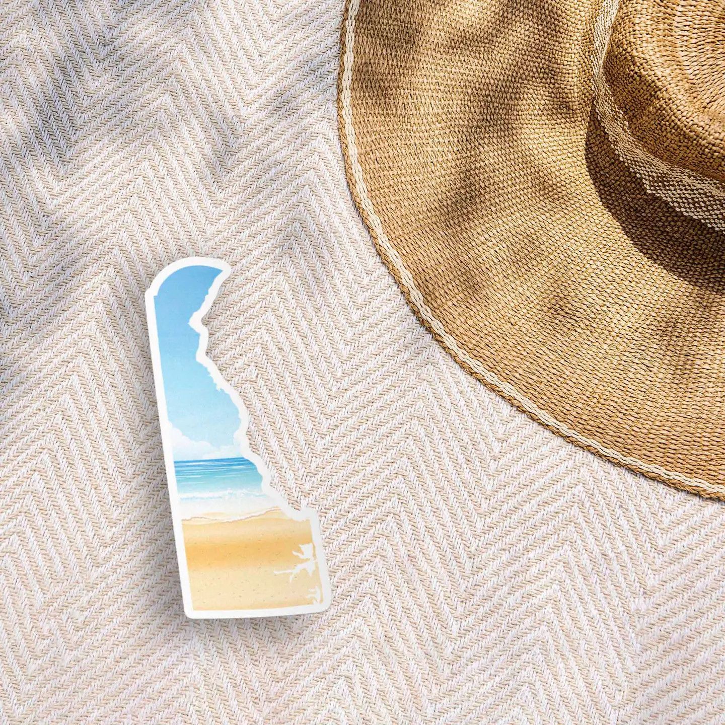 BEACH STICKER DELAWARE OUTLINE