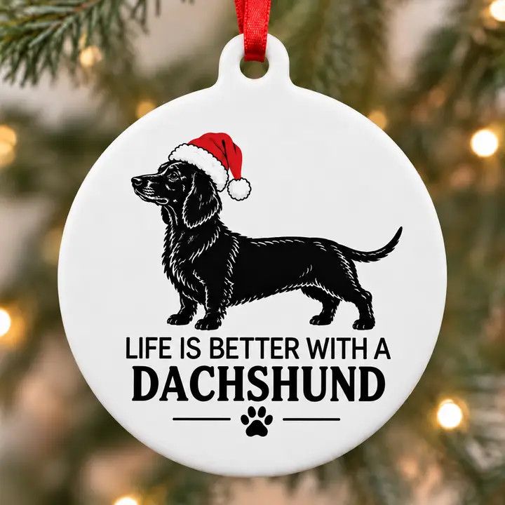 BREED ORNAMENT LIFE IS BETTER WITH A DACHSHUND