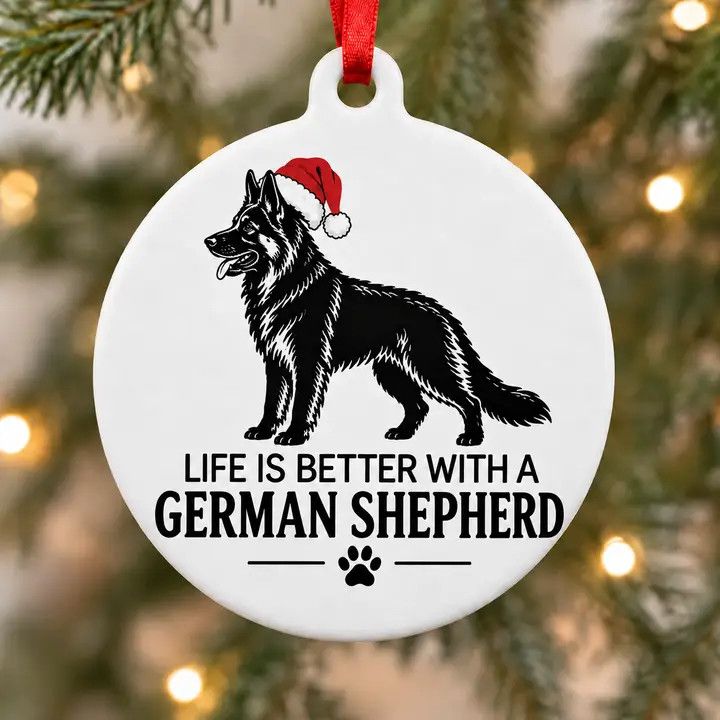 BREED ORNAMENT LIFE IS BETTER WITH A GERMAN SHEPHERD
