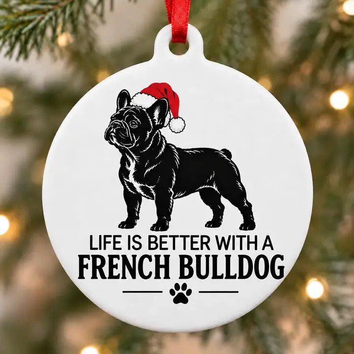 BREED ORNAMENT LIFE IS BETTER WITH A FRENCH BULLDOG