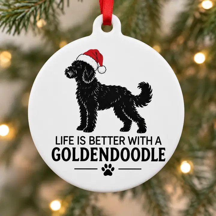 BREED ORNAMENT LIFE IS BETTER WITH A GOLDENDOODLE