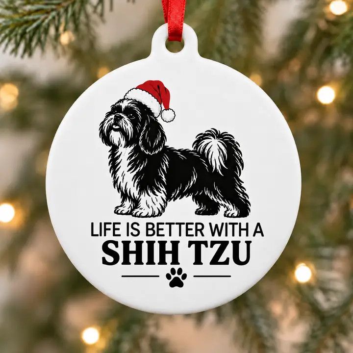 BREED ORNAMENT LIFE IS BETTER WITH A SHIH TZU