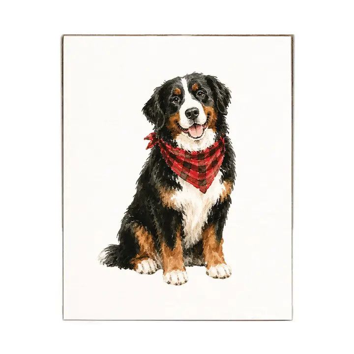 BLOCK SIGN HOLIDAY BERNESE MOUNTAIN DOG