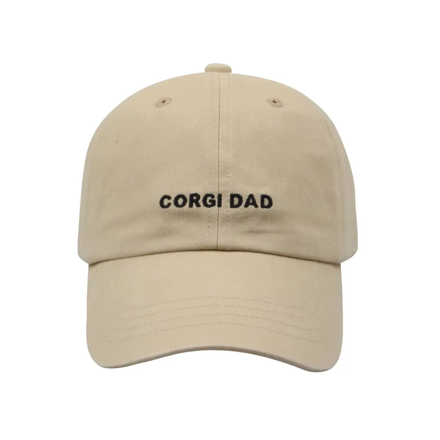 COTTON HAT KHAKI CORGI DAD