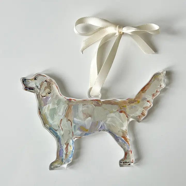 ACRYLIC ORNAMENT GOLDEN RETRIEVER LIGHT