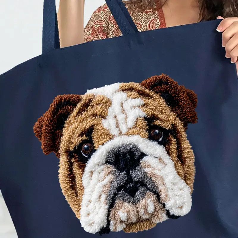 CANVAS TOTE NAVY BULLDOG