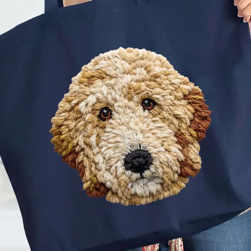 CANVAS TOTE NAVY DOODLE