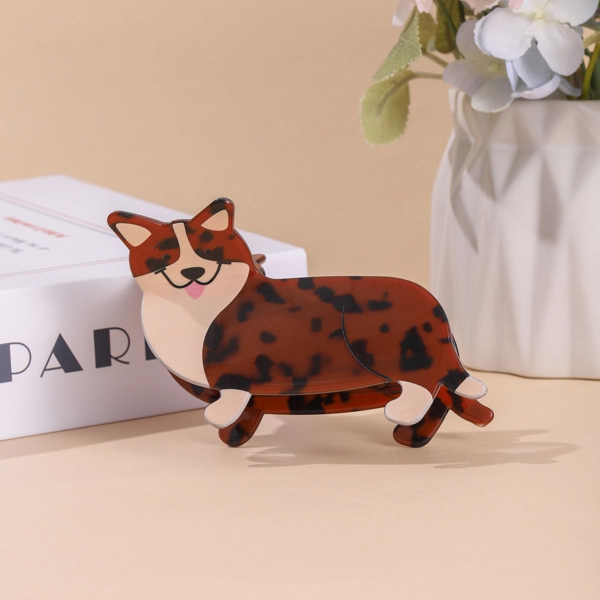 HAIR CLIP CORGI BROWN