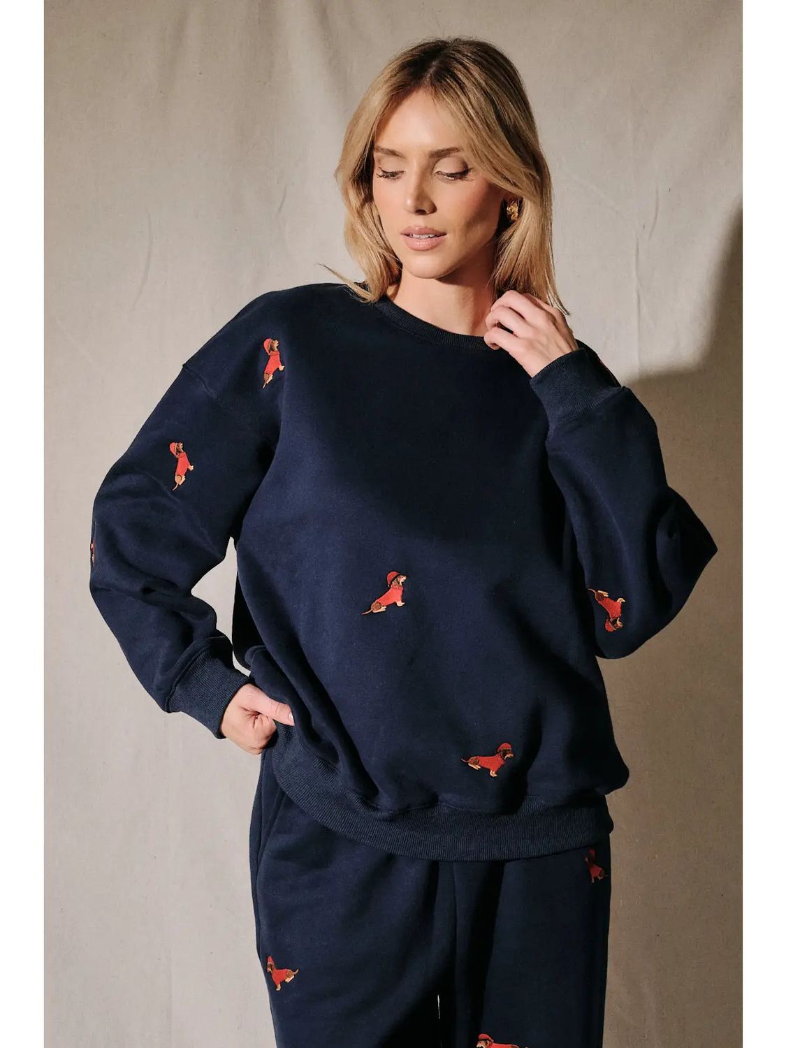 CREWNECK SWEATSHIRT ALL OVER PAJAMA DACHSHUNDS