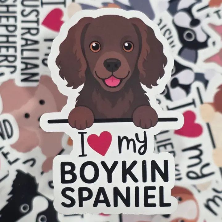 BREED STICKER I LOVE MY BOYKIN SPANIEL