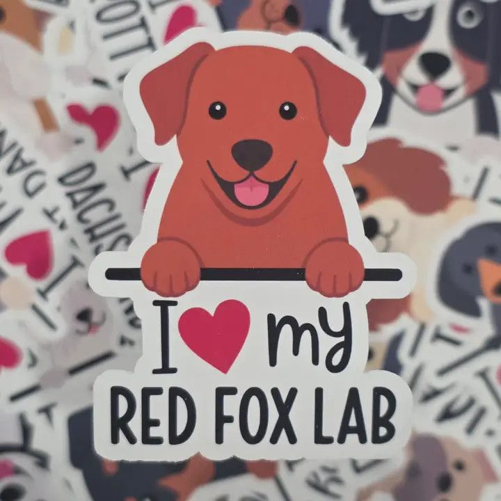 BREED STICKER I LOVE MY RED FOX LABRADOR RETRIEVER