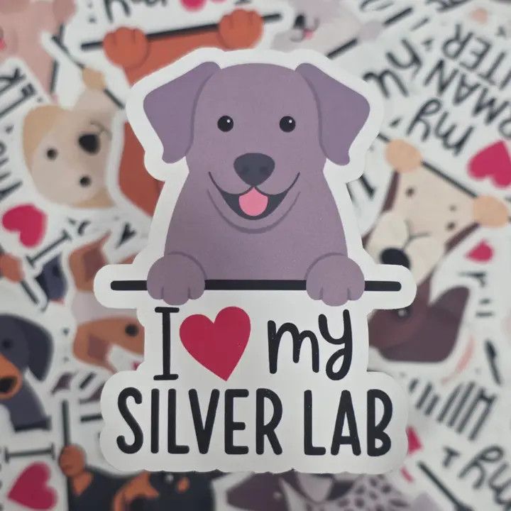 BREED STICKER I LOVE MY SILVER LABRADOR RETRIEVER