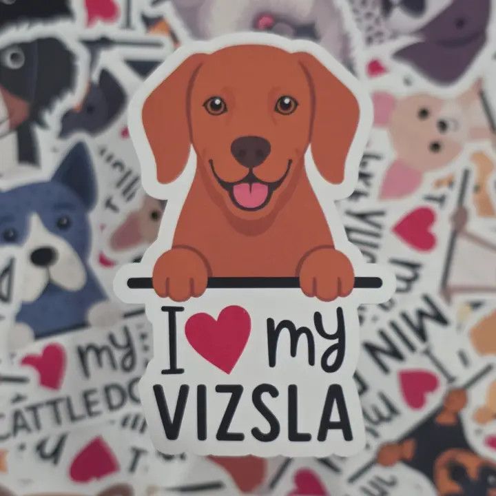 BREED STICKER I LOVE MY VIZSLA