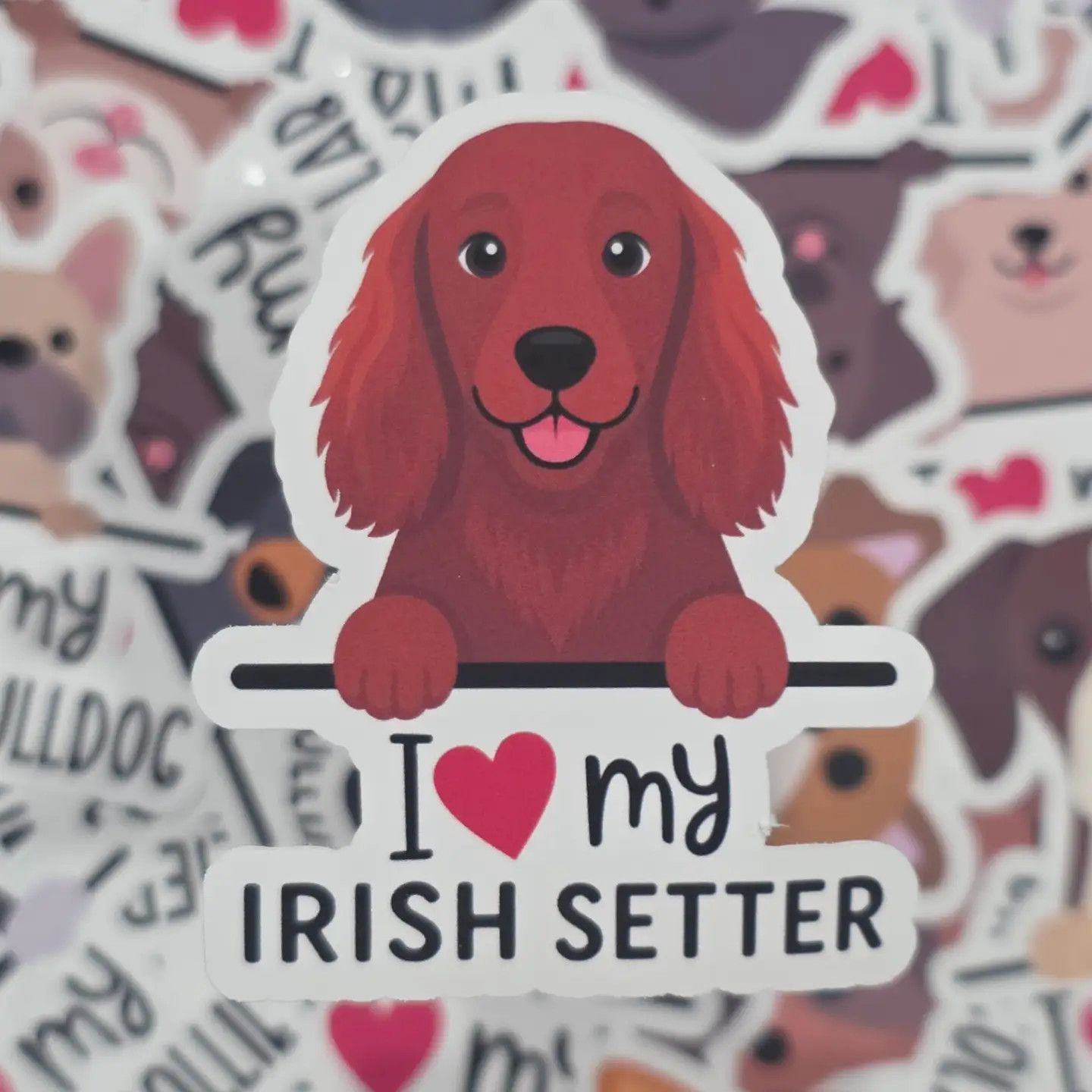 BREED STICKER I LOVE MY IRISH SETTER