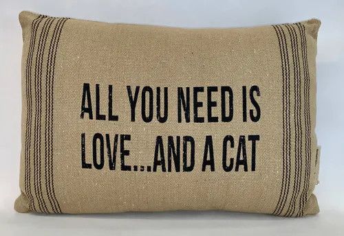 PILLOW ALL YOU NEED IS LOVE AND A CAT