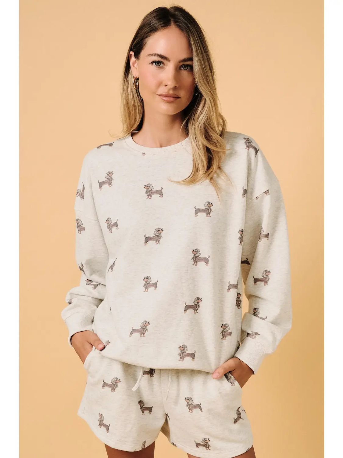 CREWNECK SWEATSHIRT ALL OVER CHIC DACHSHUNDS