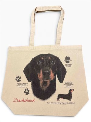 TOTE BAG CANVAS DACHSHUND BLACK
