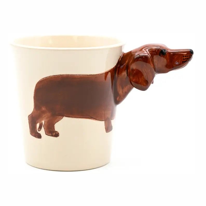 3D COFFEE MUG DACHSHUND BROWN