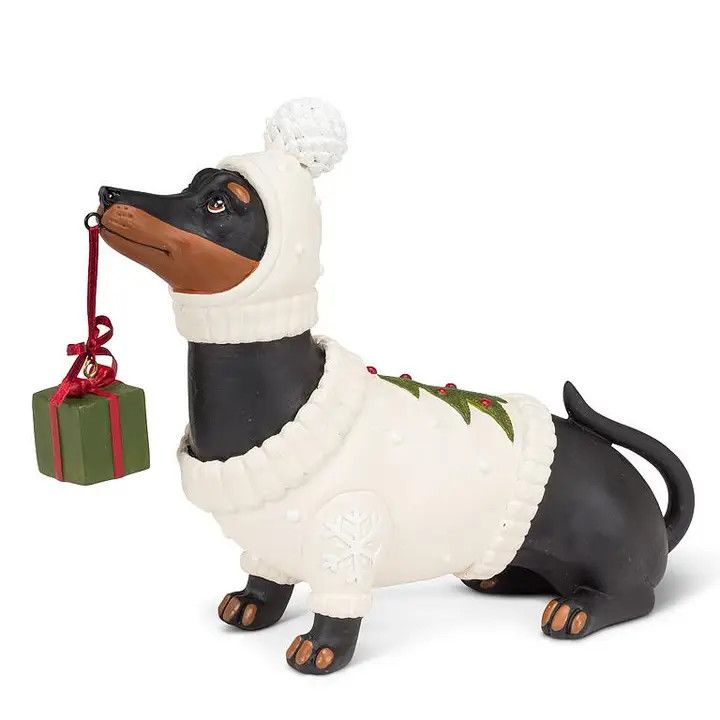 FIGURINE CHRISTMAS DACHSHUND