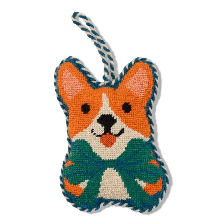 NEEDLEPOINT ORNAMENT CORGI