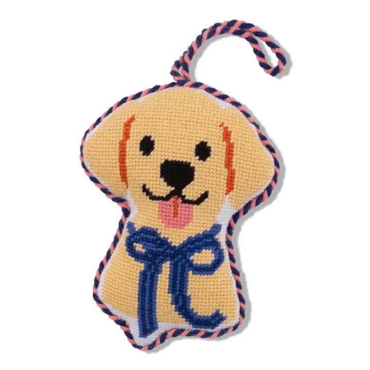 NEEDLEPOINT ORNAMENT YELLOW LABRADOR