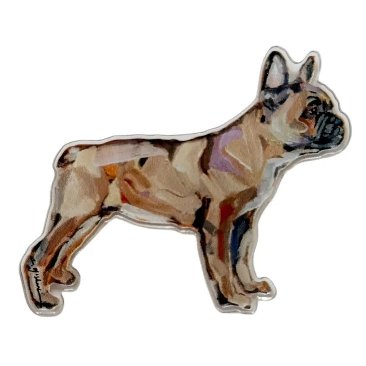 BREED ACRYLIC MAGNET FRENCH BULLDOG TAN