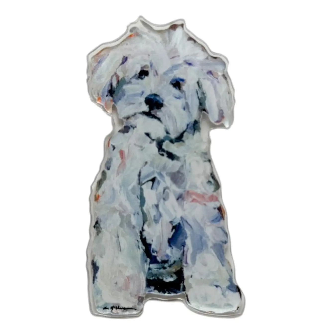 BREED ACRYLIC MAGNET MALTIPOO WHITE