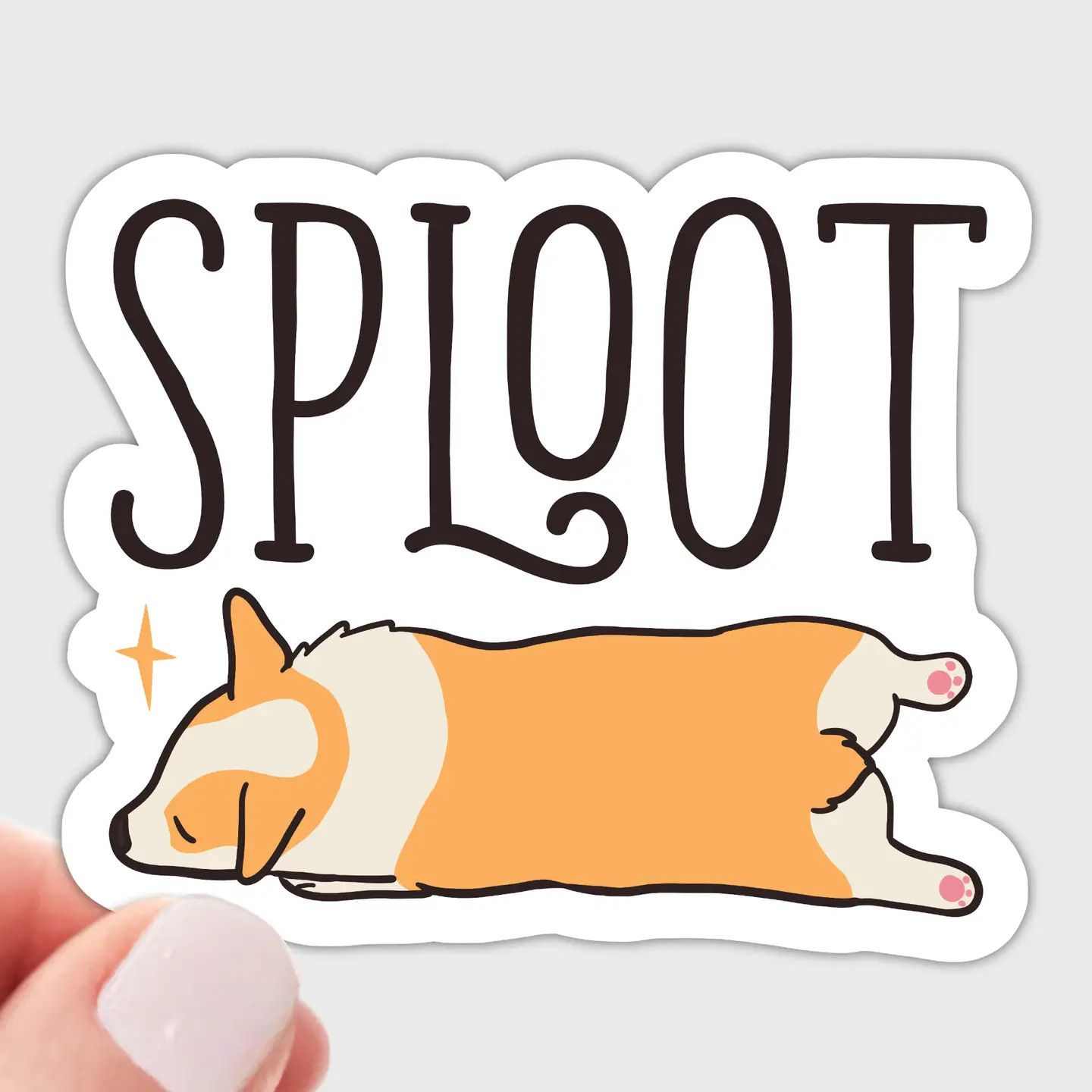 NOVELTY STICKER CORGI SPLOOT