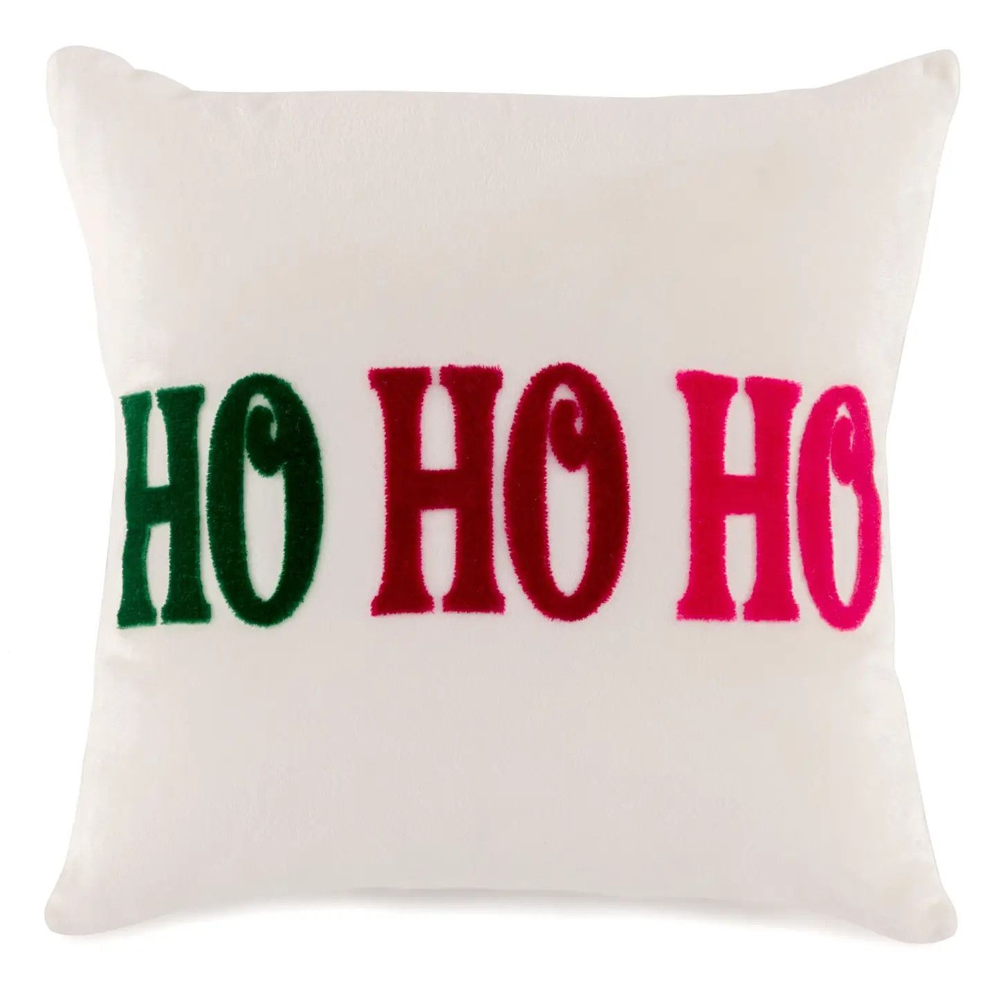 PILLOW WHITE VELVET HO HO HO