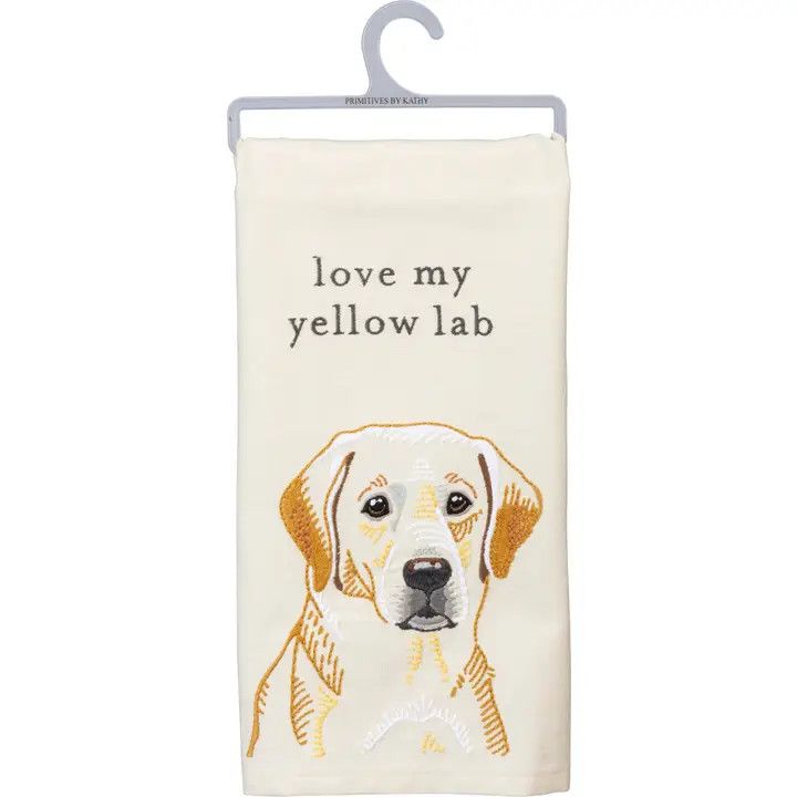 KITCHEN TOWEL EMBROIDERED LOVE MY YELLOW LAB