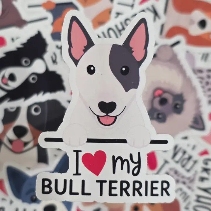 BREED STICKER I LOVE MY BULL TERRIER