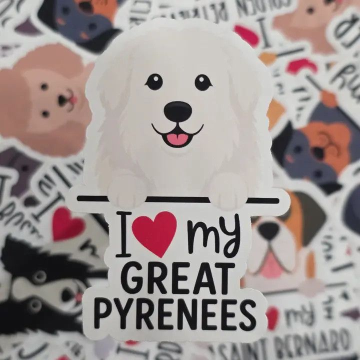 BREED STICKER I LOVE MY GREAT PYRENEES