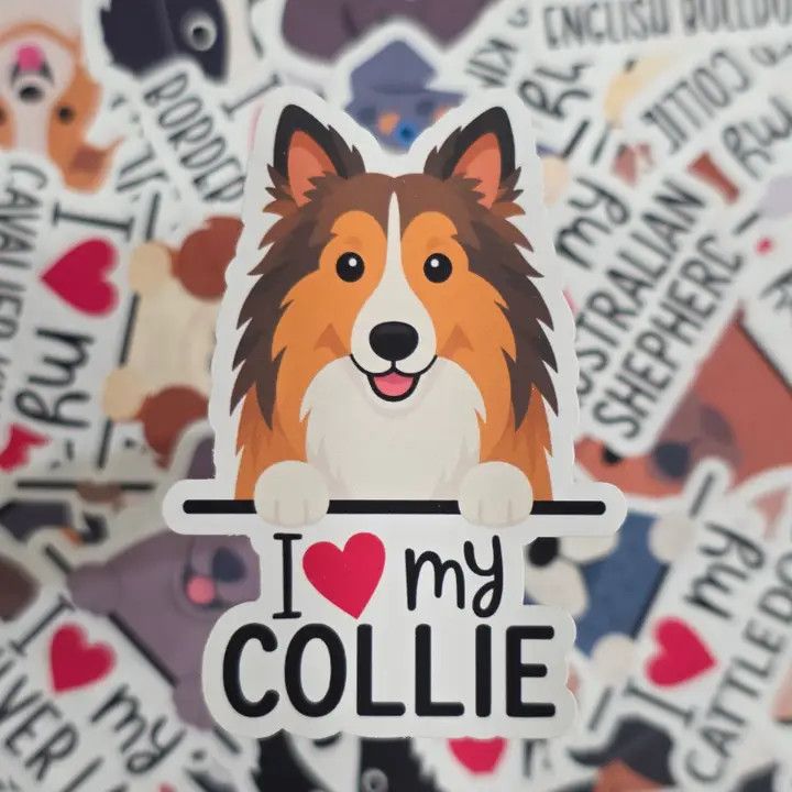 BREED STICKER I LOVE MY COLLIE