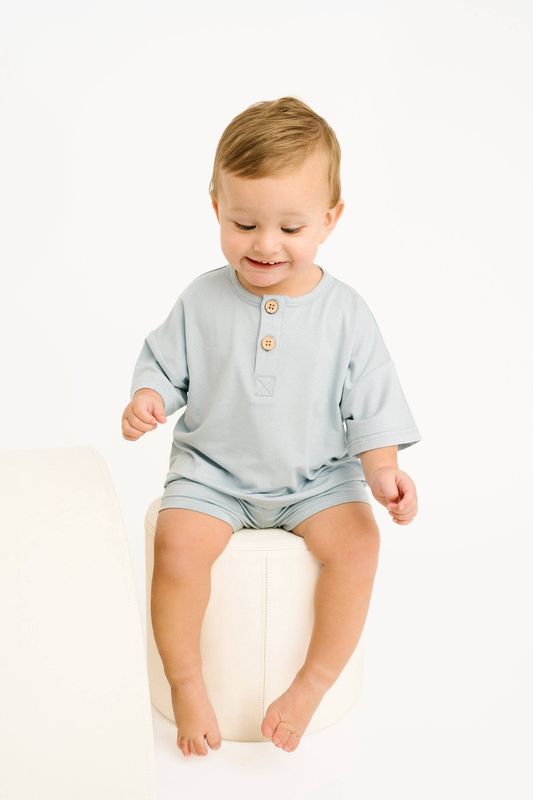 Ocean Bamboo Button Slouchy Set