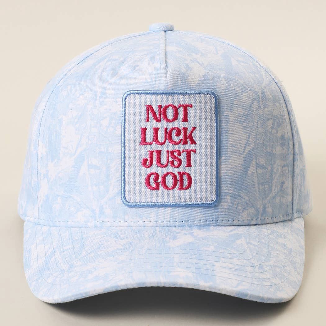 NOT LUCK JUST GOD Embroidered Patch Camo Trucker Hat, Color: BLUE CAMO, Size: ONE SIZE