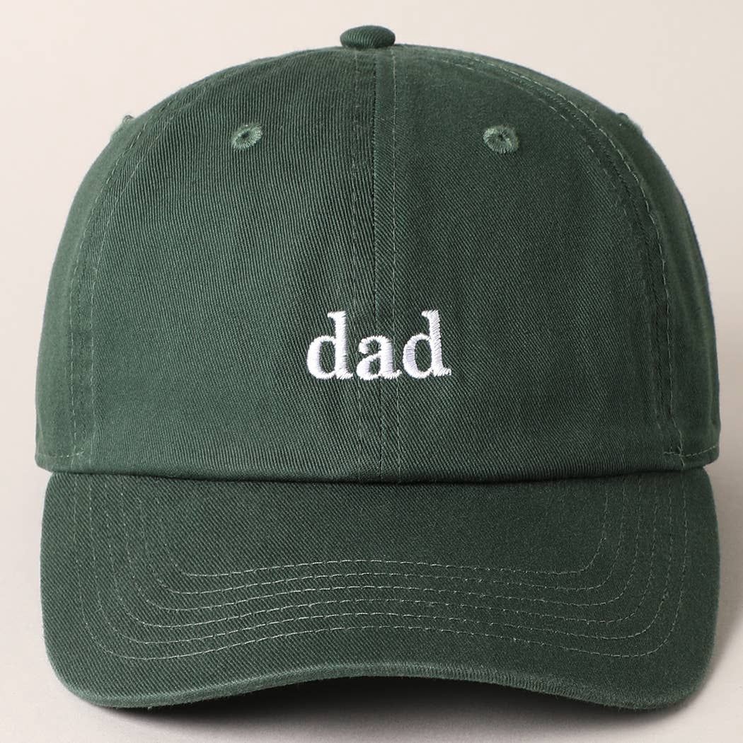 Father's Day Baseball Cap With Dad Text Embroidery, Color: DARK GREEN