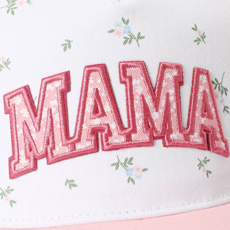 MAMA Embroidered Patch Floral Crown Two-Tone Trucker Hat