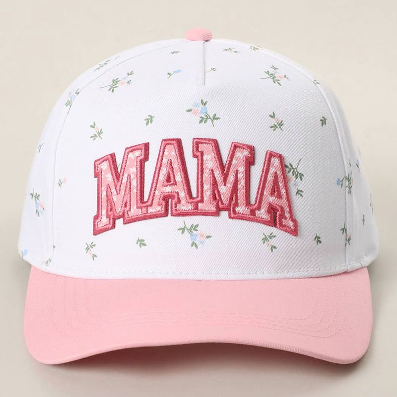 MAMA Embroidered Patch Floral Crown Two-Tone Trucker Hat