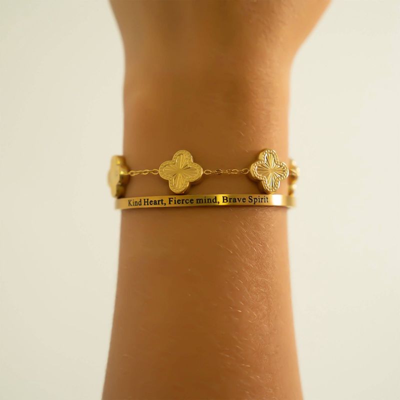 Kind Heart Fierce Mind Engraved Bangle