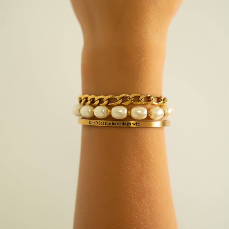 Dont let Hard Days Win Engraved Bangle Bracelet