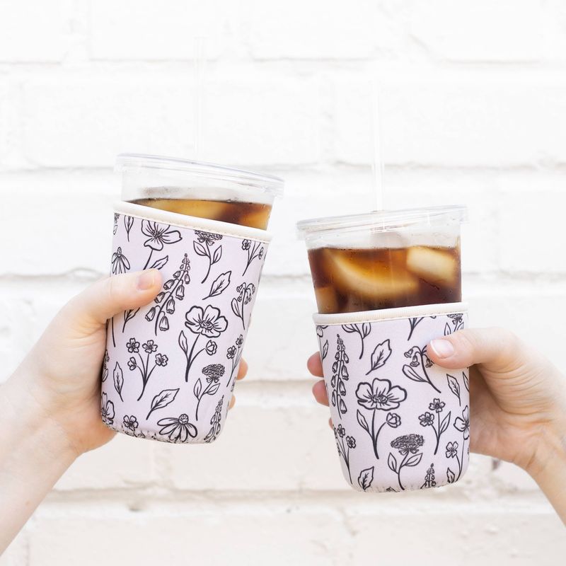 Floral Drink Sleeve | Iced Coffee Koozie | Drink Cover